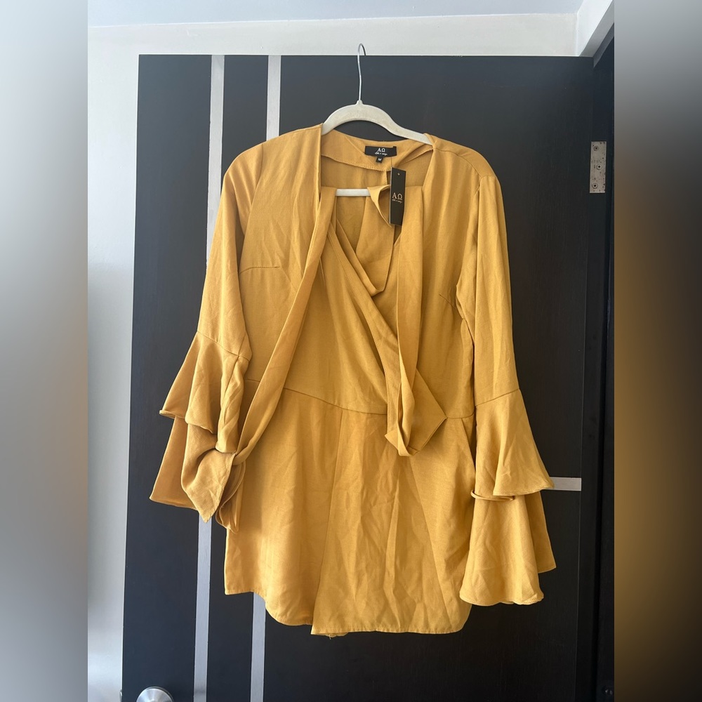 Mustard short jumpsuit